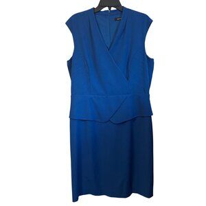 Ellen Tracy Womens Blue Sleeveless V-Neck Dress Size 16 Elegant Design dress